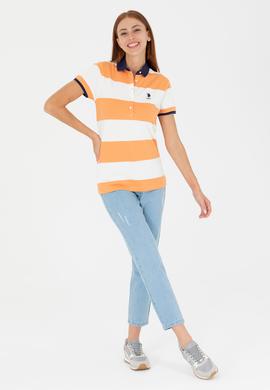 Kadın Turuncu Polo Yaka Tişört - 50262960035