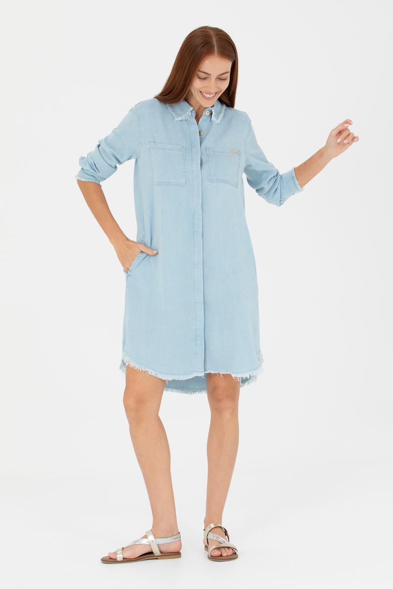 Kadın Açık Mavi Jean Elbise