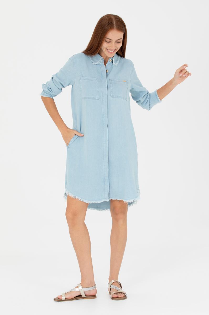 Kadın Açık Mavi Jean Elbise