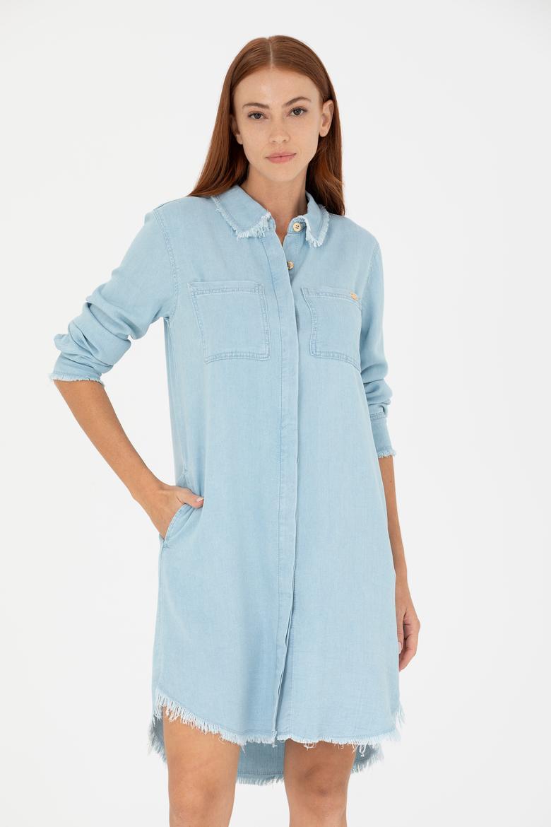 Kadın Açık Mavi Jean Elbise - 50263007003