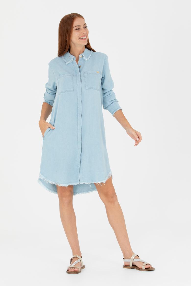 Kadın Açık Mavi Jean Elbise - 50263007003