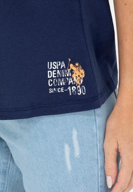 Kadın Lacivert Bisiklet Yaka Tişört - 50266330017