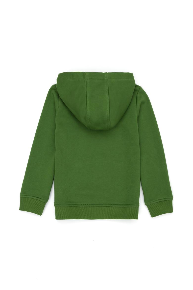 Çocuk Yeşil Basic Kapüşonlu Sweatshirt - 50276086023