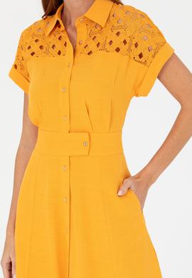 Kadın Sarı Dokuma Elbise - 50262576013