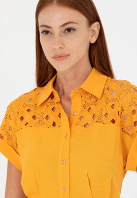 Kadın Sarı Dokuma Elbise - 50262576013