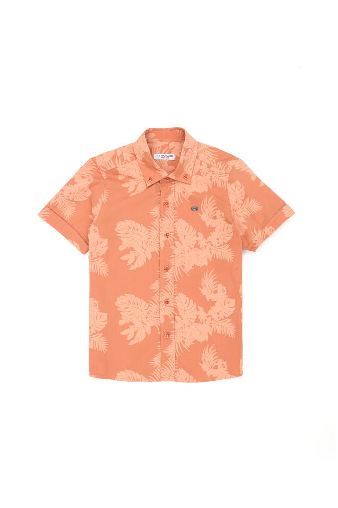 Erkek Çocuk Kiremit Kısa Kollu Gömlek