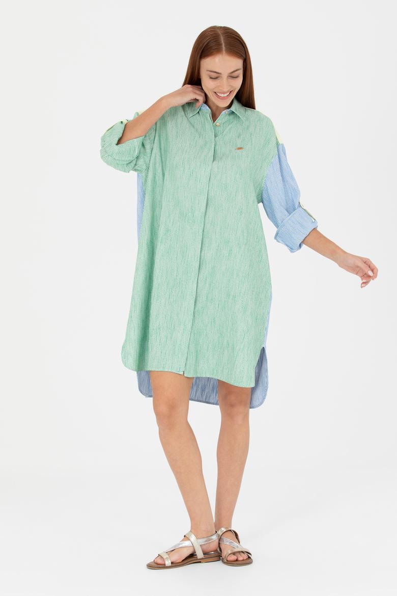 Kadın Yeşil Dokuma Elbise - 50262580012