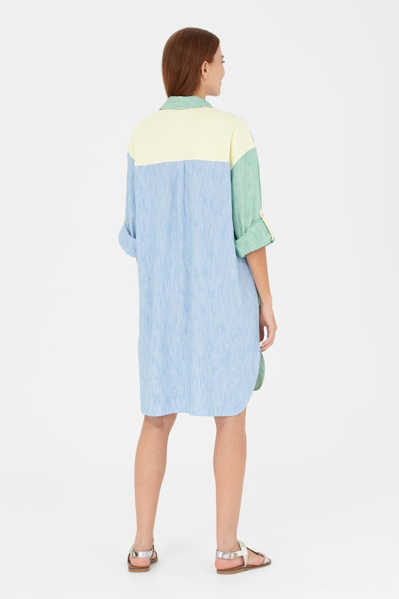 Kadın Yeşil Dokuma Elbise - 50262580012