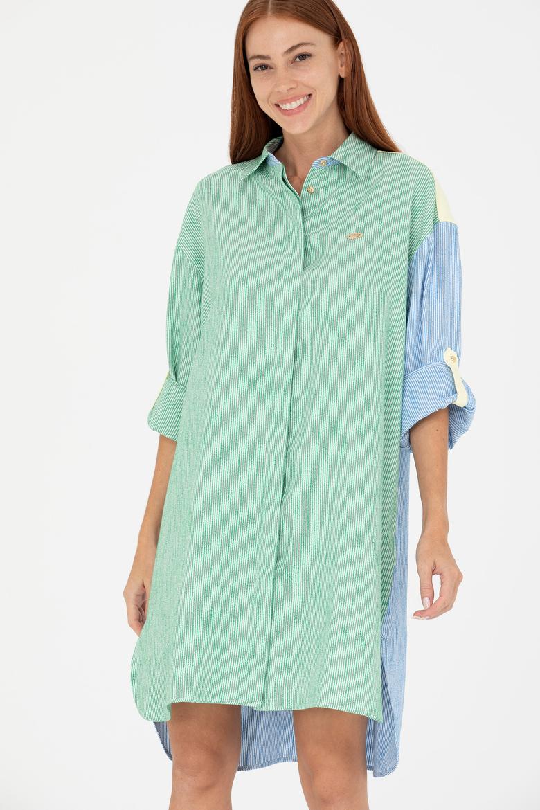 Kadın Yeşil Dokuma Elbise - 50262580012