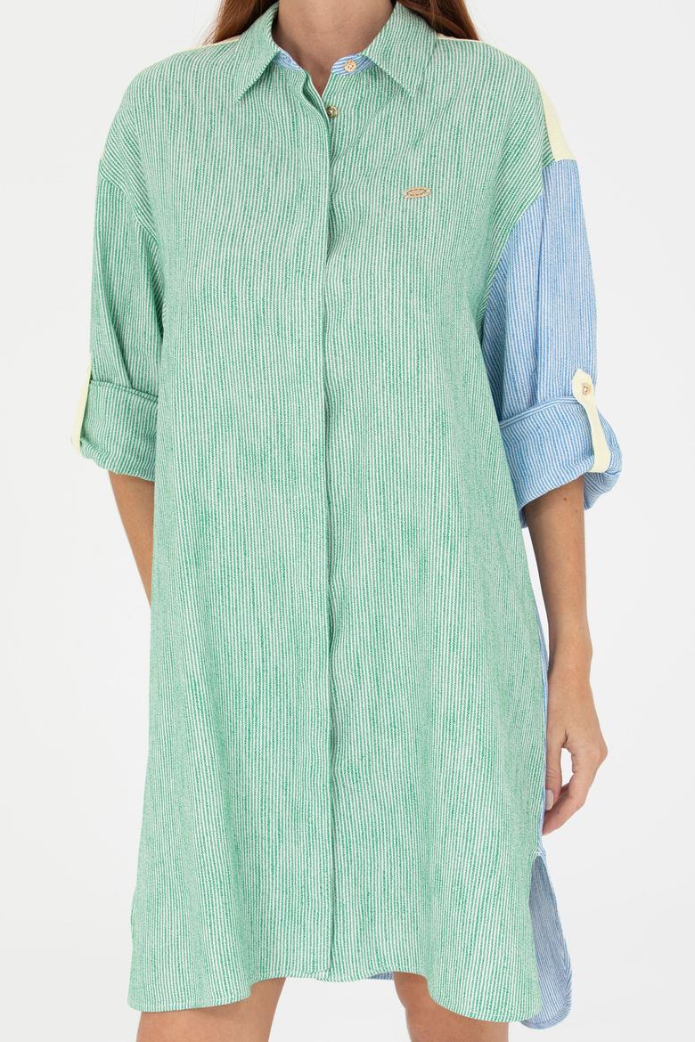 Kadın Yeşil Dokuma Elbise - 50262580012