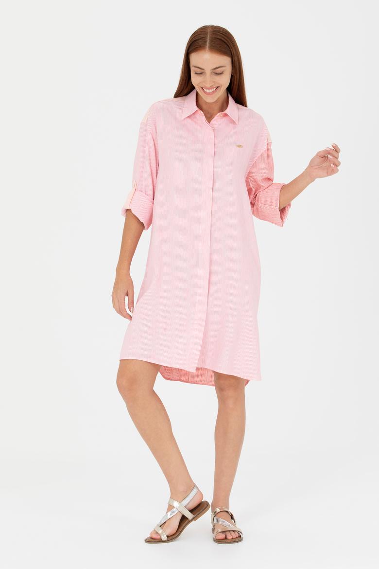 Kadın Pembe Dokuma Elbise