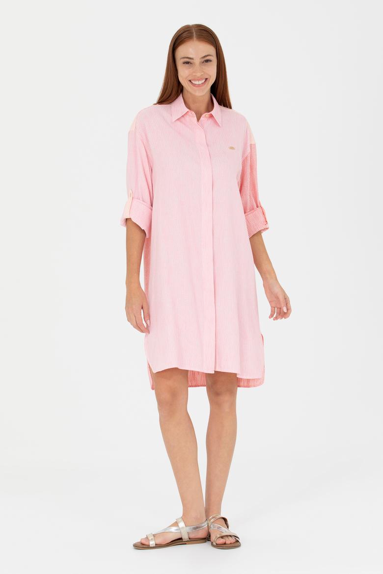 Kadın Pembe Dokuma Elbise - 50262580021