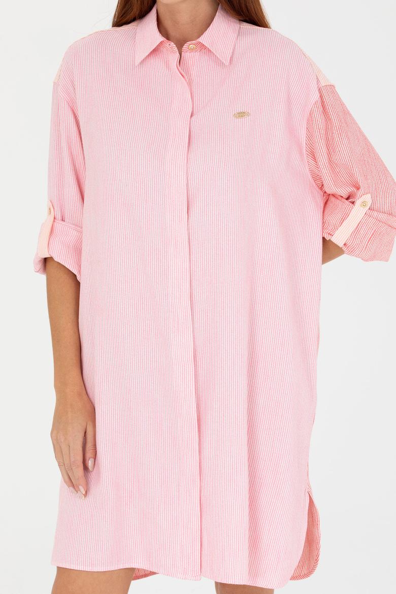 Kadın Pembe Dokuma Elbise - 50262580021