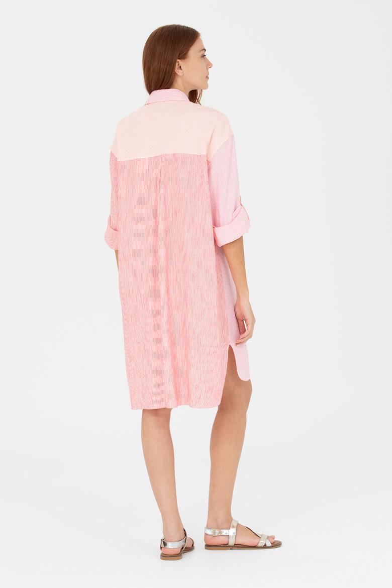 Kadın Pembe Dokuma Elbise - 50262580021