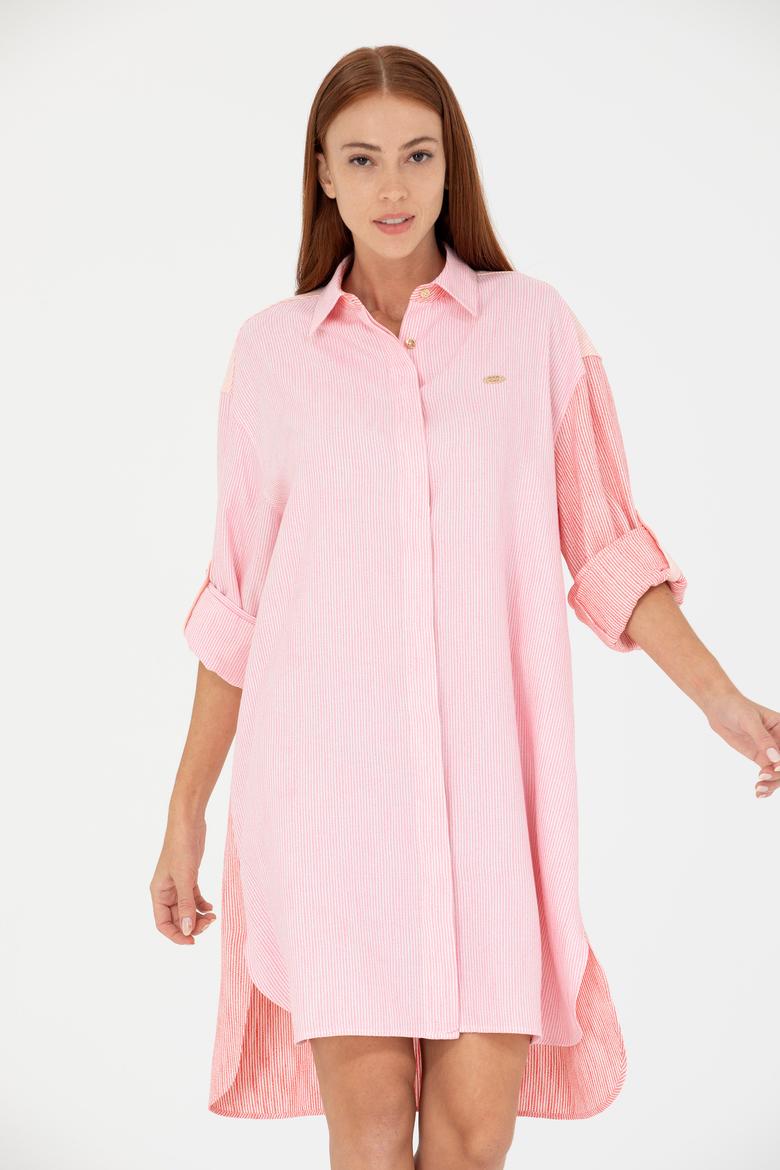 Kadın Pembe Dokuma Elbise - 50262580021