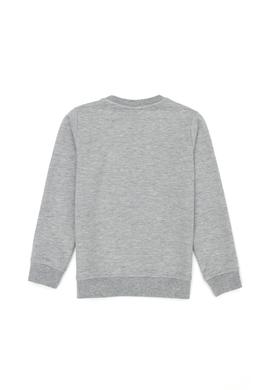 Çocuk Gri Melanj Bisiklet Yaka Sweatshirt - 50274324045