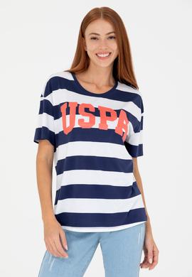 Kadın Lacivert Bisiklet Yaka Tişört - 50276716008