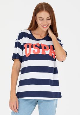 Kadın Lacivert Bisiklet Yaka Tişört - 50276716008