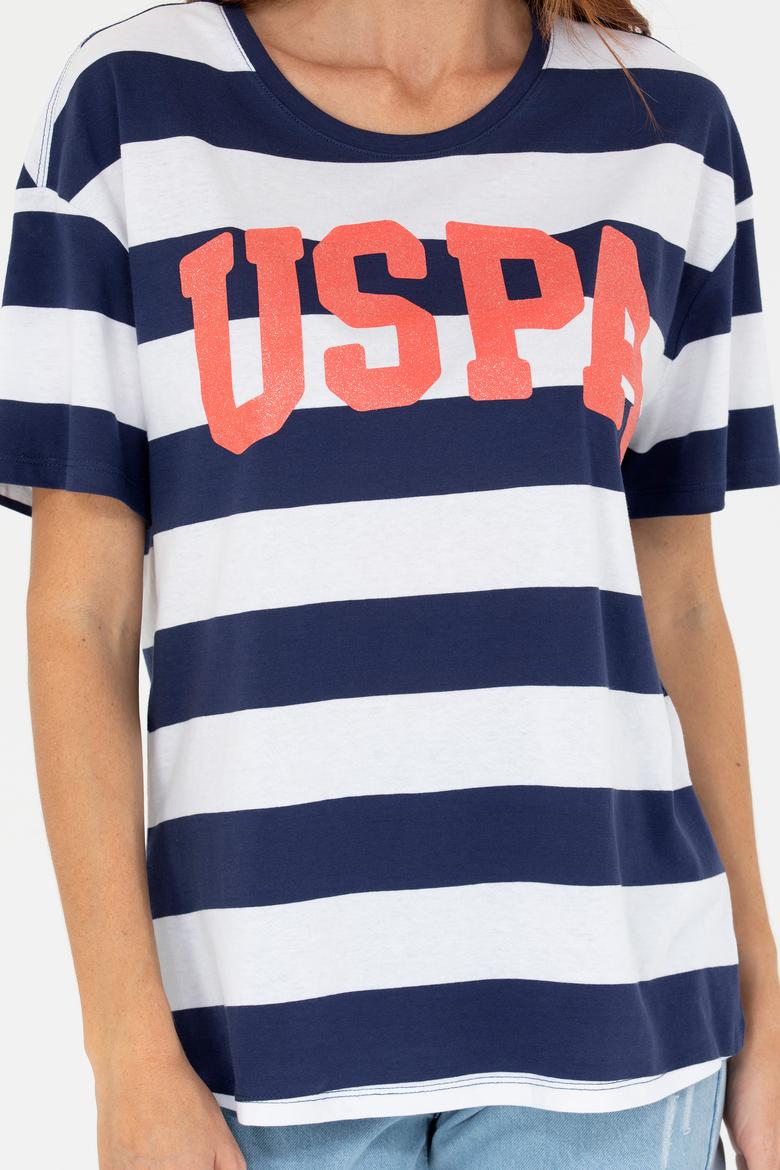 Kadın Lacivert Bisiklet Yaka Tişört - 50276716008