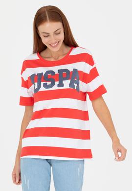 Kadın Kırmızı Bisiklet Yaka Tişört - 50276716016