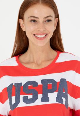 Kadın Kırmızı Bisiklet Yaka Tişört - 50276716016