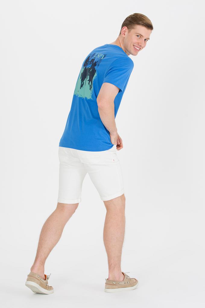 Erkek Saks Bisiklet Yaka Tişört