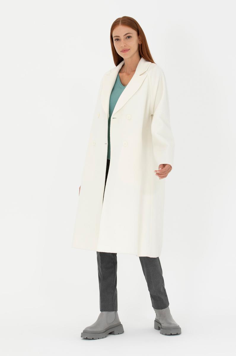 Kadın Krem Kaşe Kaban