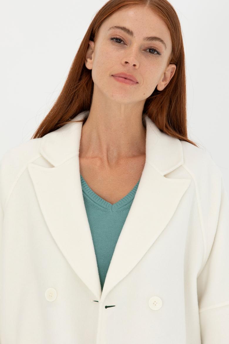 Kadın Krem Kaşe Kaban - 50271197011