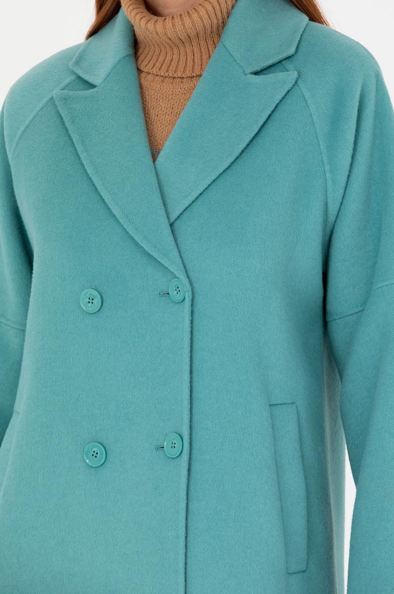 Kadın Mint Kaşe Kaban