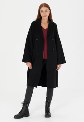 Kadın Siyah Kaşe Kaban - 50271197062