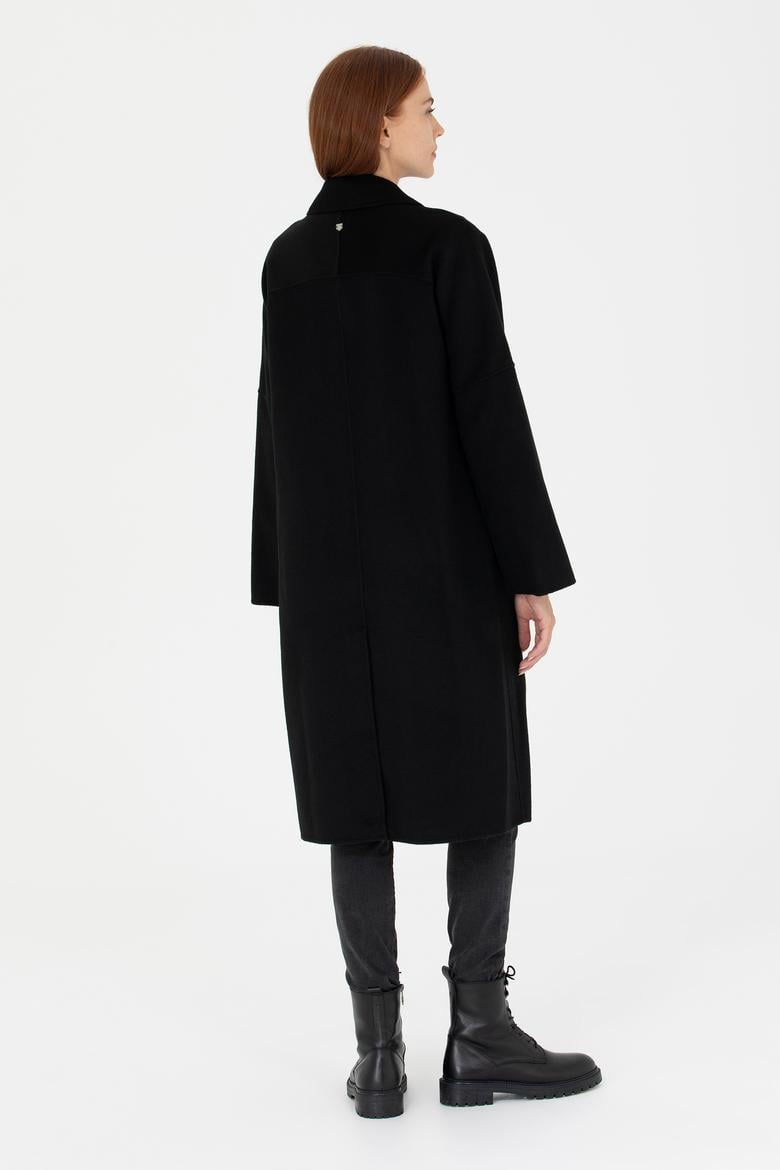 Kadın Siyah Kaşe Kaban - 50271197062