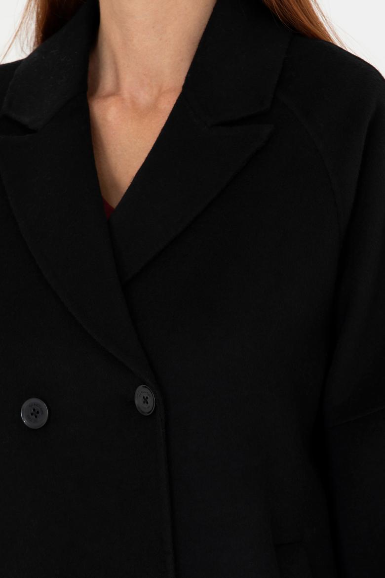 Kadın Siyah Kaşe Kaban - 50271197062