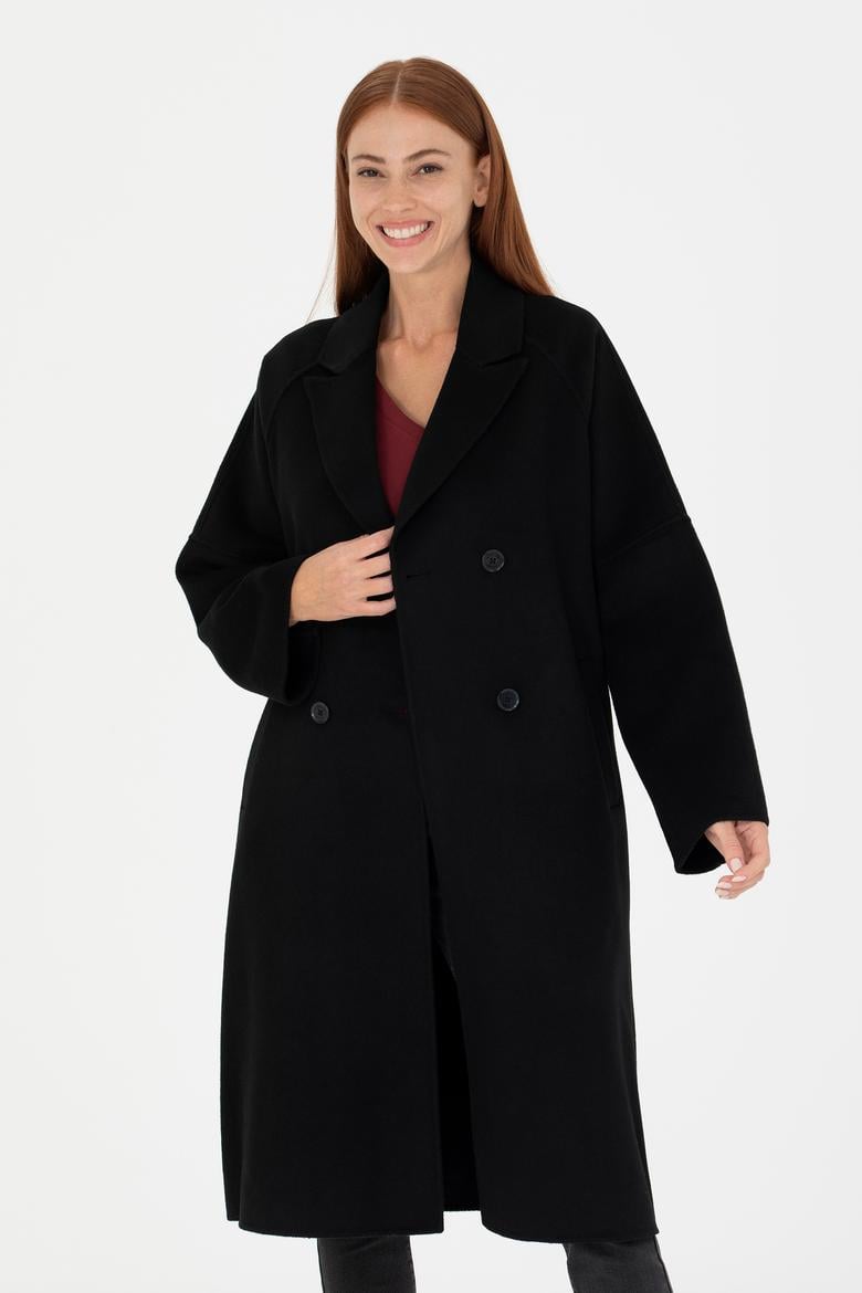 Kadın Siyah Kaşe Kaban - 50271197062