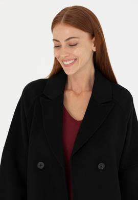 Kadın Siyah Kaşe Kaban - 50271197062