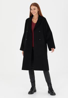 Kadın Siyah Kaşe Kaban - 50271197062