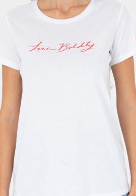 Kadın Beyaz Bisiklet Yaka Tişört - 50276717004