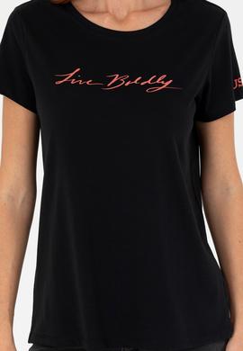 Kadın Siyah Bisiklet Yaka Tişört - 50276717021