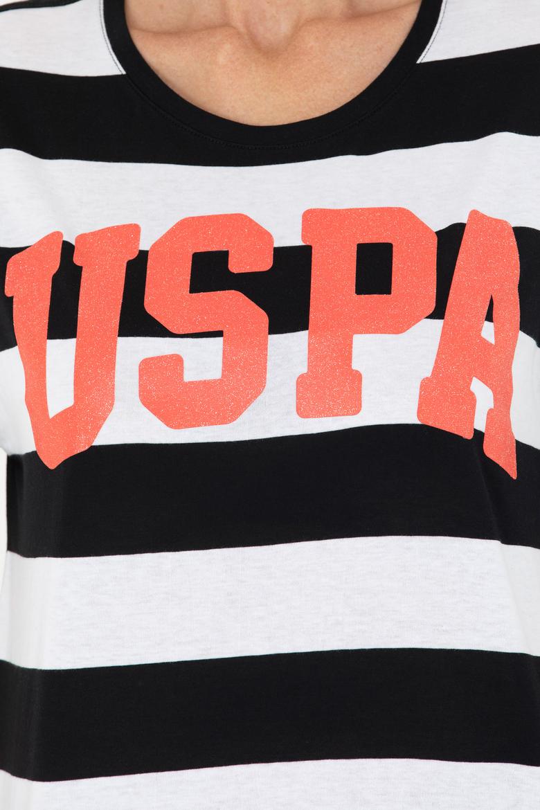 Kadın Siyah Bisiklet Yaka Tişört - 50276716024