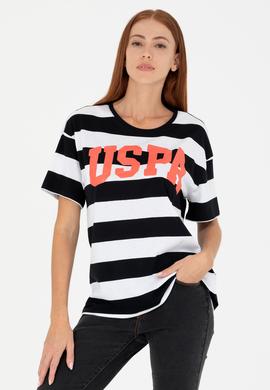 Kadın Siyah Bisiklet Yaka Tişört - 50276716024