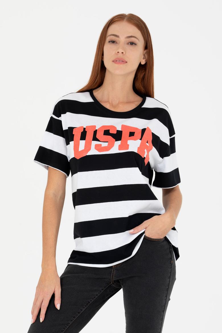 Kadın Siyah Bisiklet Yaka Tişört - 50276716024