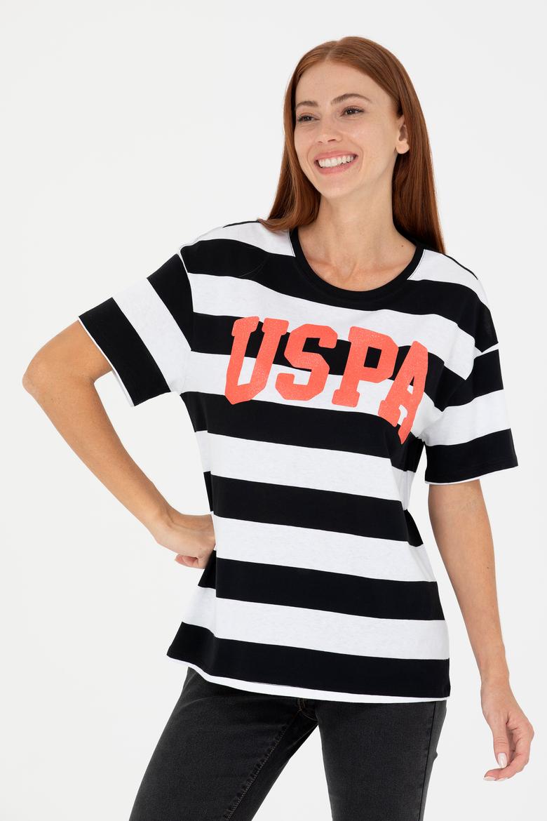 Kadın Siyah Bisiklet Yaka Tişört