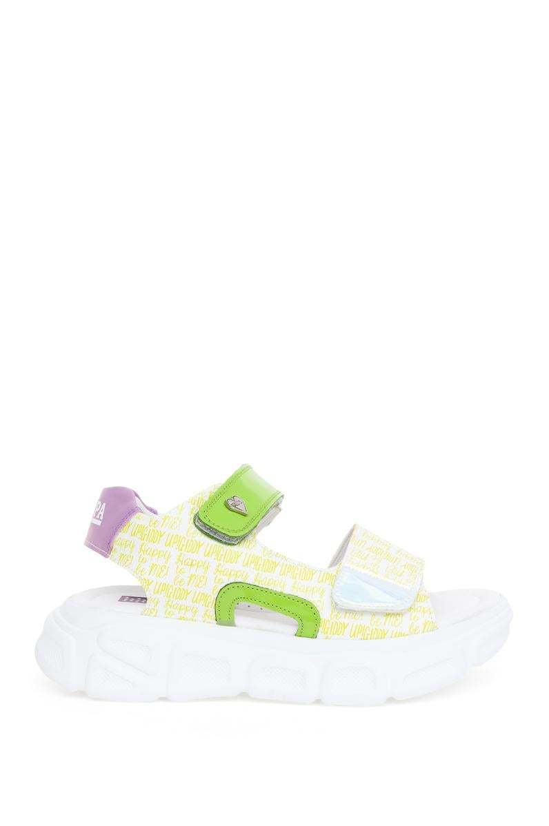 Kız Çocuk Neon Sarı Sandalet