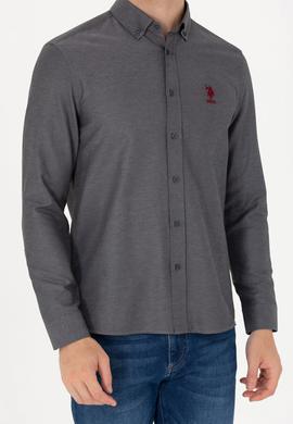 Erkek Antrasit Uzun Kollu Basic Gömlek - 50277310034