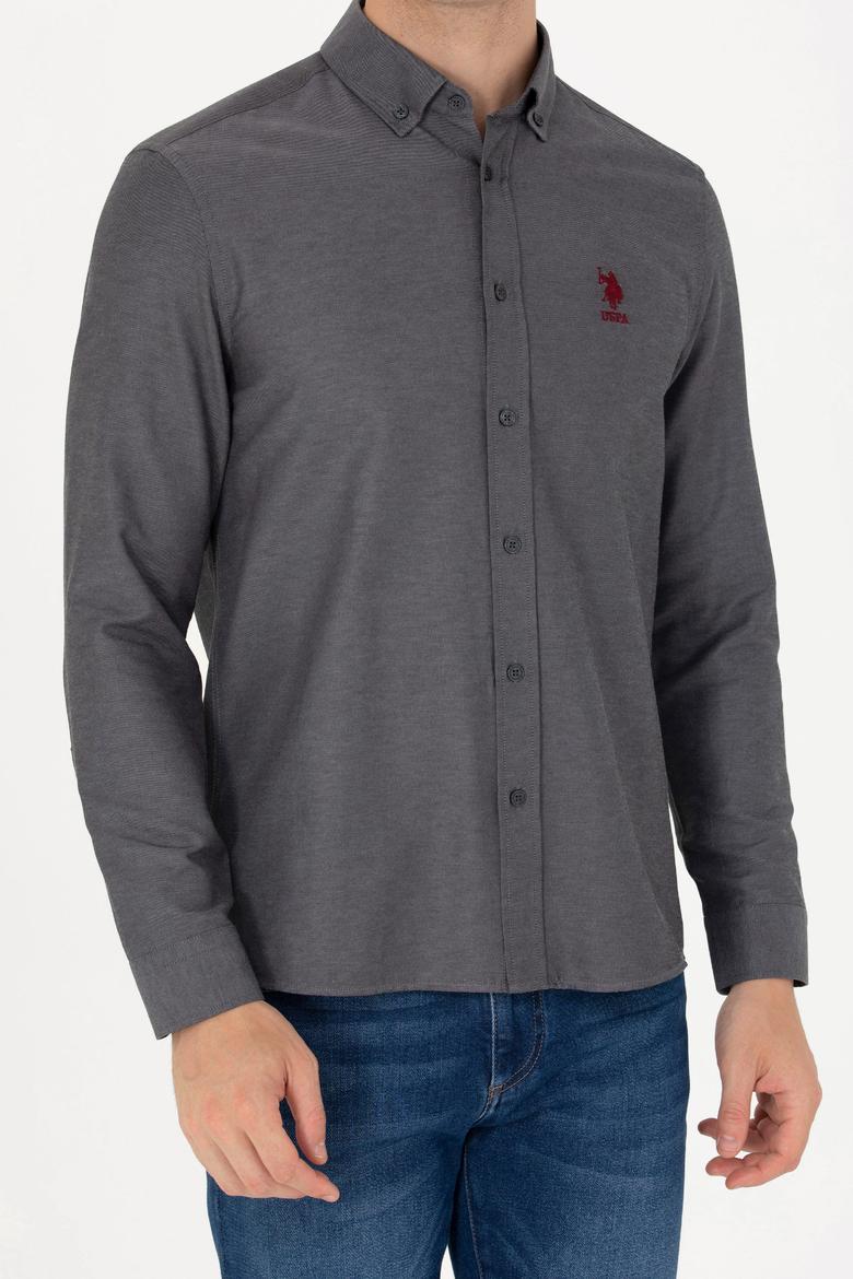 Erkek Antrasit Uzun Kollu Basic Gömlek - 50277310034