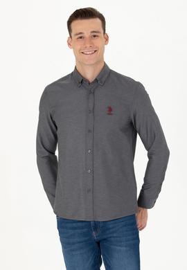 Erkek Antrasit Uzun Kollu Basic Gömlek - 50277310034