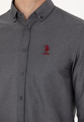 Erkek Antrasit Uzun Kollu Basic Gömlek - 50277310034