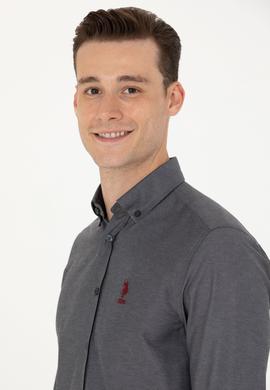 Erkek Antrasit Uzun Kollu Basic Gömlek - 50277310034