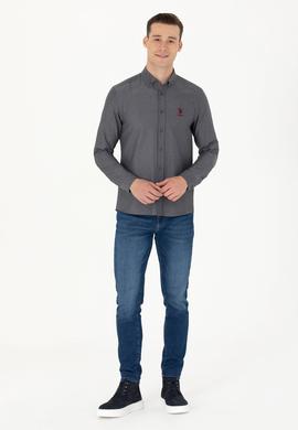 Erkek Antrasit Uzun Kollu Basic Gömlek - 50277310034