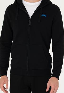 Erkek Siyah Kapüşonlu Örme Hırka - 50276152034