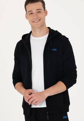 Erkek Siyah Kapüşonlu Örme Hırka - 50276152034